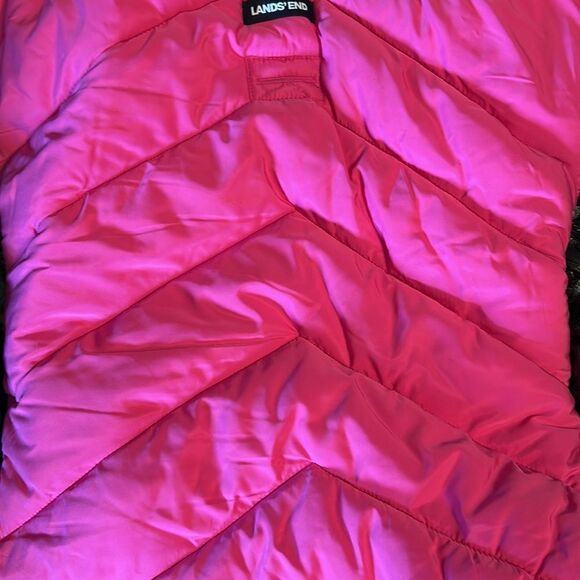 Land’s End Dog Puffer Quilted Vest adjustable Velcro rare Deep Pink Size Large - Picture 16 of 16